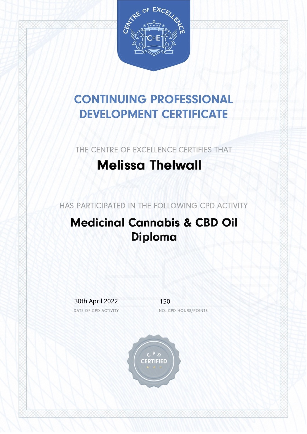Medicinal Cannabis CBD Oil Diploma 2